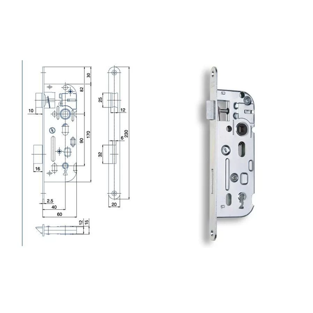 Zámek zadlabací Hobes 01-15 (90/60) pravolevý