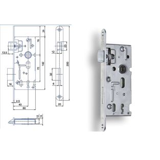 Zámek zadlabací Hobes K103 (72/60) pravolevý
