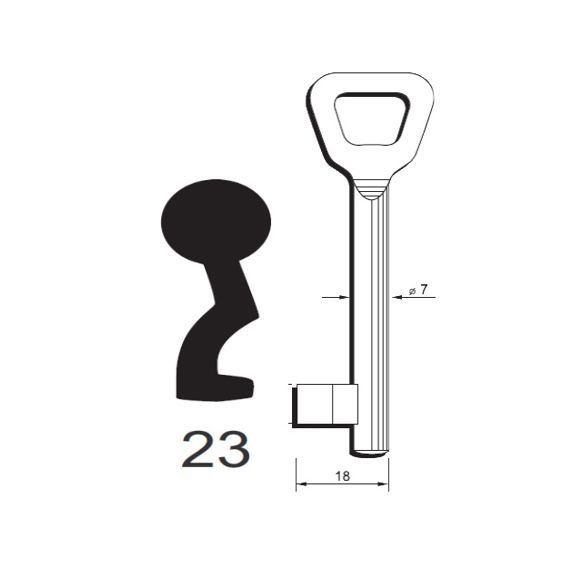 Klíč Hobes tvarový číslo 23