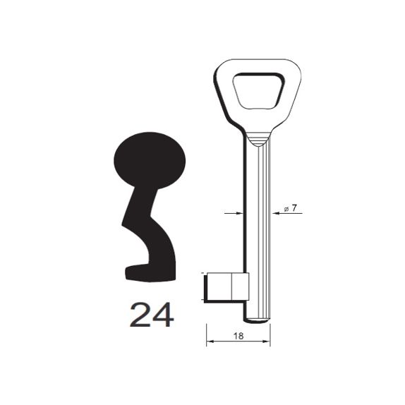Klíč Hobes tvarový číslo 24