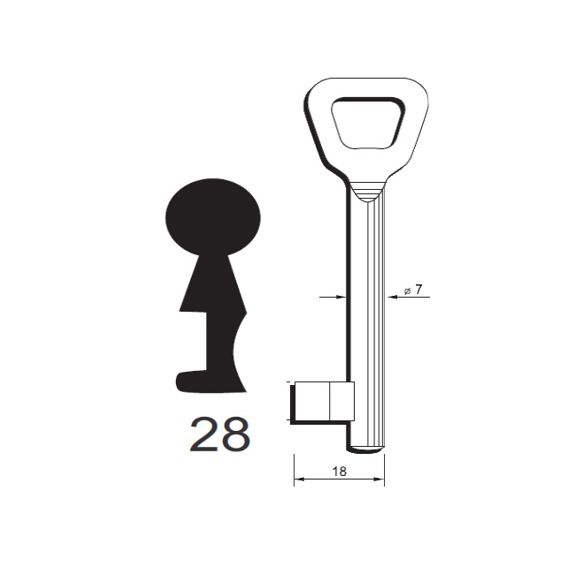 Klíč Hobes tvarový číslo 28
