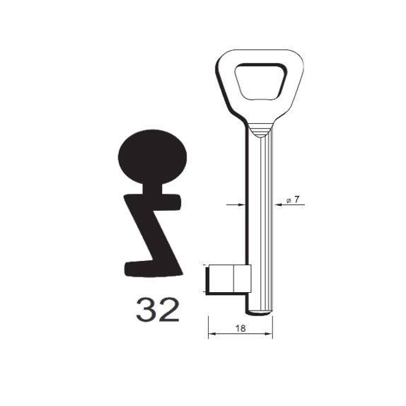 Klíč Hobes tvarový číslo 32