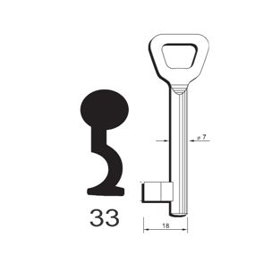 Klíč Hobes tvarový číslo 33