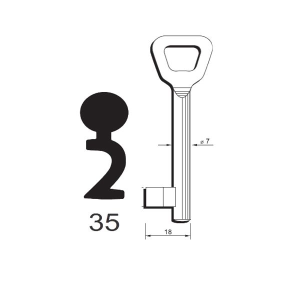 Klíč Hobes tvarový číslo 35