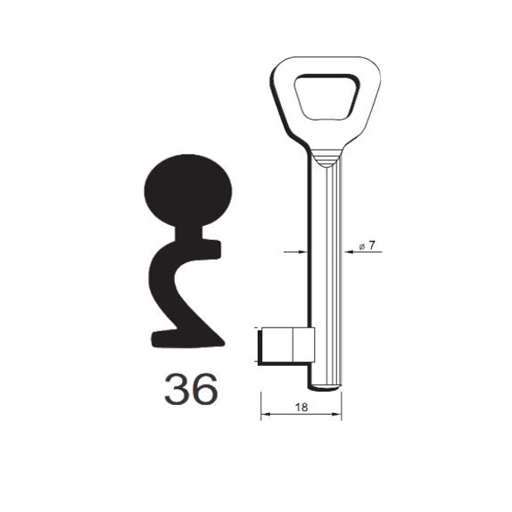 Klíč Hobes tvarový číslo 36