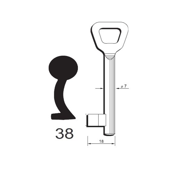 Klíč Hobes tvarový číslo 38