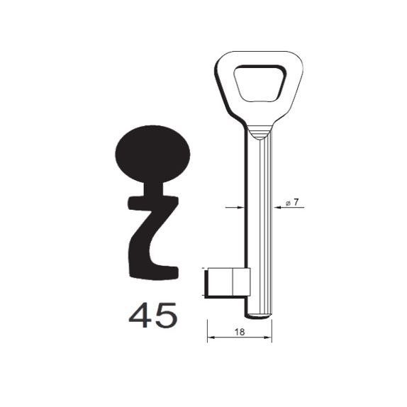 Klíč Hobes tvarový číslo 45