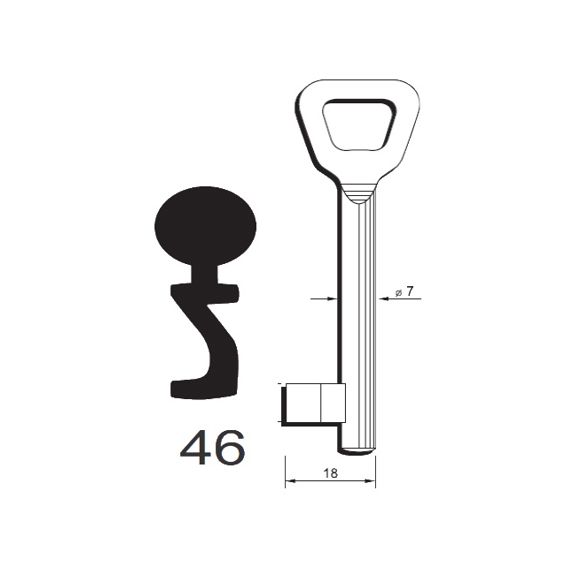 Klíč Hobes tvarový číslo 46