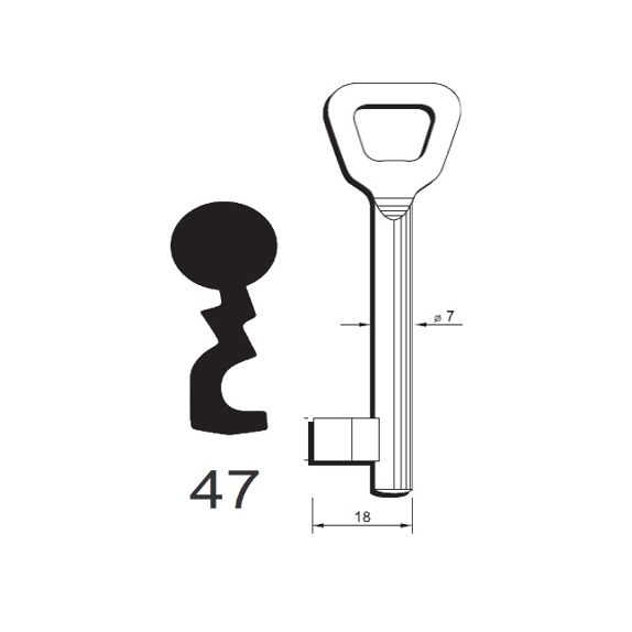 Klíč Hobes tvarový číslo 47
