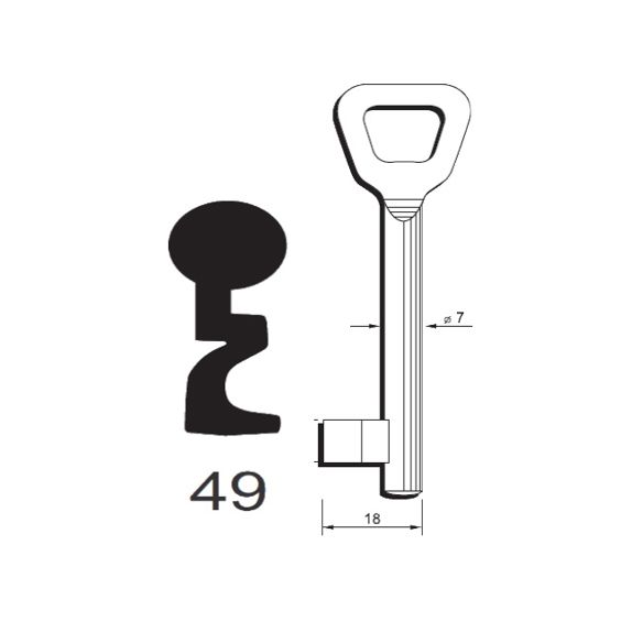 Klíč Hobes tvarový číslo 49
