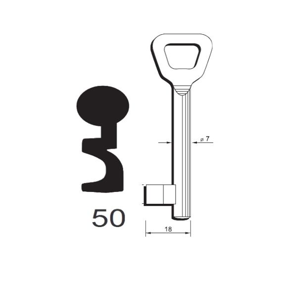 Klíč Hobes tvarový číslo 50