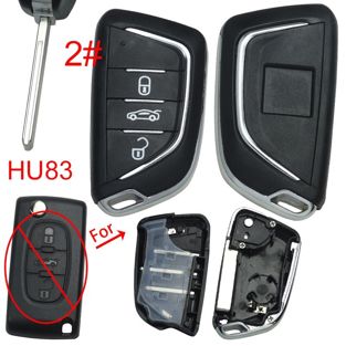 Obal klíče old-new Citroën, Peugeot 3tl. HU-HCAP / HU83 baterie v obalu