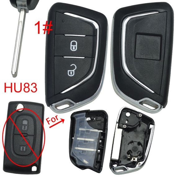 Obal klíče old-new Citroën, Peugeot 2tl. HU-HCAP / HU83 baterie v obalu