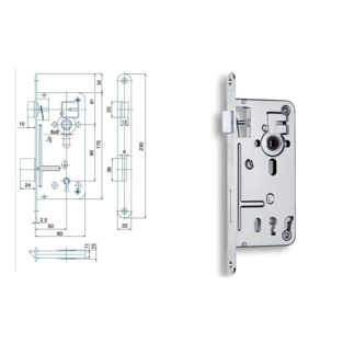 Zámek zadlabací Hobes 536 (90/80) pravolevý