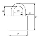 Zámek visací Yale YE3B/32/116/1/TE, 3 klíče