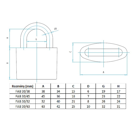 Zámek visací FAB 30H/38